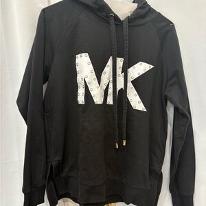 Michael Kors Black Hoodie with Studded White MK Logo